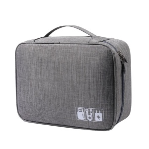 Geanta Organizatoare Flippy, Pentru Cabluri si Accesorii, Portabila, Impermeabila, 24,5 x 18 x10cm, Gri - Img 9