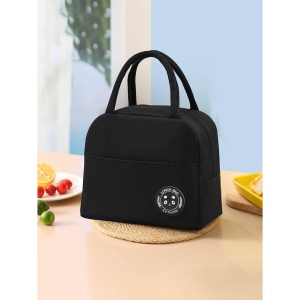 Geanta Termica pentru Pranz, Flippy, Multifunctionala, Compartimentata, Impermeabila, cu Manere, Buzunar Exterior, 22x14x19 cm, Negru - Img 3