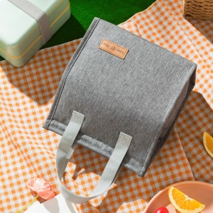 Geanta termoizolanta tip bento bag Flippy, camping cooler bag, Aluminiu, 22.5 x 13 cm, 3.3 L, gri - Img 3