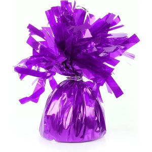 Greutate pentru Baloane cu Heliu, Flippy, din Folie cu Franjuri, 170g, 13 x 5 x 3 cm, Mov - Img 2