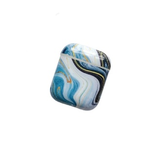 Husa AirPods cu Inel Prindere Marble Albastru - Img 5
