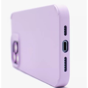 Husa Apple iPhone 13, Flippy, din Silicon Lichid, Interior din Microfibra, Lentile Fosforescente de Protectie Camera, Anti Amprenta, Rezistenta la Socuri, Mov - Img 3