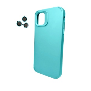 Husa Apple iPhone 13, Flippy, din Silicon Lichid, Interior din Microfibra, Lentile Fosforescente de Protectie Camera, Anti Amprenta, Rezistenta la Socuri, Bleu - Img 6