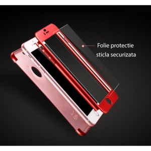Husa Apple iPhone 6/6S 6 Joyroom (Fata + Spate) Rosu + Folie de protectie - Img 3