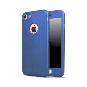 Husa Apple iPhone 6 Plus Full Silicone 360 Albastru + Folie de protectie - Img 3
