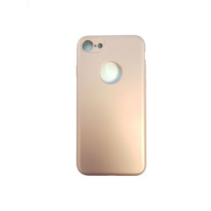 Husa Apple iPhone 7 Full Silicone 360 Auriu + Folie de protectie - Img 2