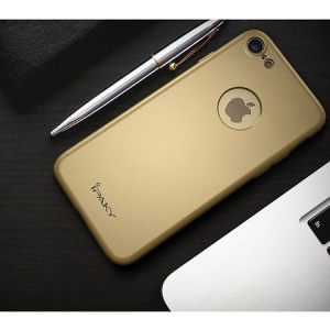 Husa Apple iPhone 8 IPAKY Full Cover 360 Auriu + Folie Cadou - Img 6