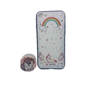 Husa Apple iPhone X/XS Multicolor Model Unicorn + Popsocket inclus - Img 1
