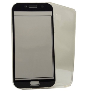 Husa de protectie Flippy® pentru Samsung A7 2017 Full Tpu 360 V2 Transparent cu margini negre - Img 3