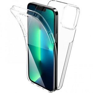 Husa de protectie Flippy 360 grade, PC+TPU+Folie policarbonat, pentru Apple iPhone 14, Transparent - Img 1