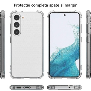 Husa de protectie Flippy, Airbag Shock Absorption, TPU, pentru Samsung Galaxy S23 , Transparent - Img 3
