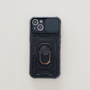 Husa de protectie Flippy compatibila cu Apple iPhone 13 Defender Model 4 cu suport,Negru - Img 2