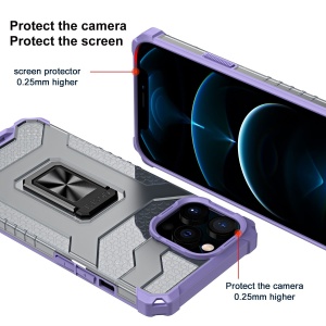 Husa de protectie Flippy compatibila cu Apple iPhone 13 Pro Acrylic Armor cu suport Mov - Img 2