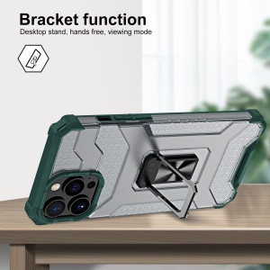 Husa de protectie Flippy compatibila cu Apple iPhone 13 Pro Acrylic Armor cu suport Verde Inchis - Img 2