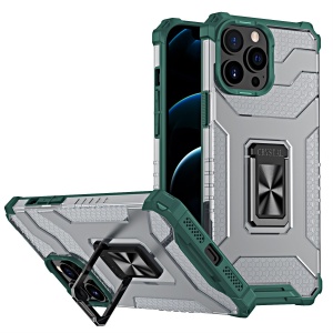 Husa de protectie Flippy compatibila cu Apple iPhone 13 Pro Acrylic Armor cu suport Verde Inchis - Img 1