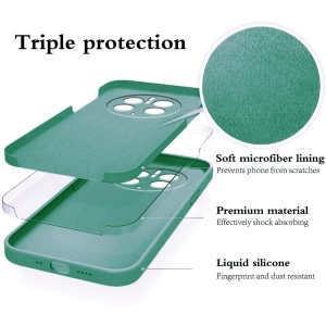 Husa de Protectie, Flippy, pentru Huawei Mate 50 Pro, Liquid Silicone, cu Microfibra pe Interior, Protectie Antisoc, Compatibil Incarcare Wireless, Verde - Img 7