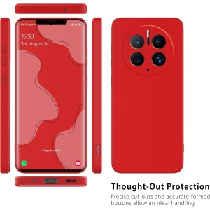 Husa de Protectie, Flippy, pentru Huawei Mate 50 Pro, Liquid Silicone, cu Microfibra pe Interior, Protectie Antisoc, Compatibil Incarcare Wireless, Rosu - Img 5