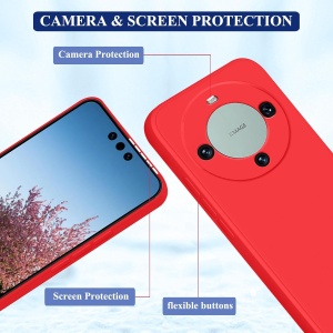 Husa de Protectie, Flippy, pentru Huawei Mate 60 Pro, Liquid Silicone, cu Microfibra pe Interior, Protectie Antisoc, Compatibil Incarcare Wireless, Rosu - Img 6