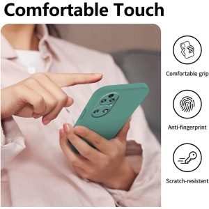 Husa de Protectie, Flippy, pentru Huawei P50 Pro, Liquid Silicone, cu Microfibra pe Interior, Protectie Antisoc, Compatibil Incarcare Wireless, Verde - Img 3