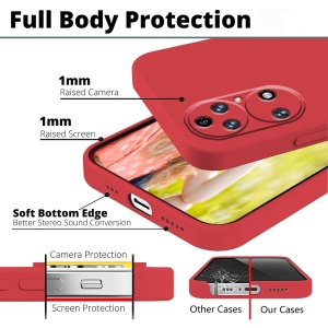 Husa de Protectie, Flippy, pentru Huawei P50 Pro, Liquid Silicone, cu Microfibra pe Interior, Protectie Antisoc, Compatibil Incarcare Wireless, Rosu - Img 3