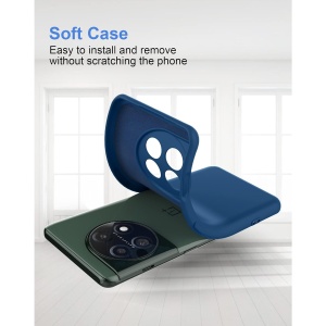 Husa de Protectie, Flippy, pentru OnePlus 11 5G, Liquid Silicone, cu Microfibra pe Interior, Protectie Antisoc, Compatibil Incarcare Wireless, Albastru - Img 4