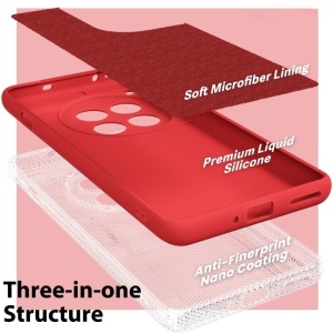 Husa de Protectie, Flippy, pentru OnePlus 12 5G, Liquid Silicone, cu Microfibra pe Interior, Protectie Antisoc, Compatibil Incarcare Wireless, Rosu - Img 6