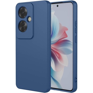 Husa de Protectie, Flippy, pentru Oppo Reno 11 F, Liquid Silicone, cu Microfibra pe Interior, Protectie Antisoc, Compatibil Incarcare Wireless, Albastru