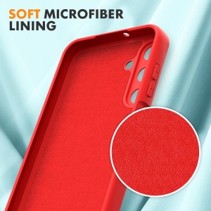 Husa de Protectie, Flippy, pentru Samsung Galaxy A15, Liquid Silicone, cu Microfibra pe Interior, Protectie Antisoc, Compatibil Incarcare Wireless, Rosu - Img 5