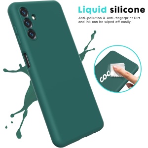 Husa de Protectie, Flippy, pentru Samsung Galaxy A55, Liquid Silicone, cu Microfibra pe Interior, Protectie Antisoc, Compatibil Incarcare Wireless, Verde - Img 3