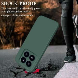 Husa de Protectie, Flippy, pentru Xiaomi 14, Liquid Silicone, cu Microfibra pe Interior, Protectie Antisoc, Compatibil Incarcare Wireless, Verde - Img 5