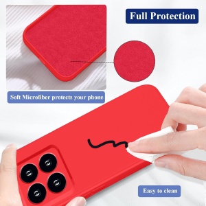 Husa de Protectie, Flippy, pentru Xiaomi 14, Liquid Silicone, cu Microfibra pe Interior, Protectie Antisoc, Compatibil Incarcare Wireless, Rosu - Img 4