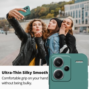 Husa de Protectie, Flippy, pentru Xiaomi Redmi Note 13 Pro Plus 5G, Liquid Silicone, cu Microfibra pe Interior, Protectie Antisoc, Compatibil Incarcare Wireless, Verde - Img 11