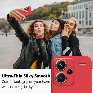 Husa de Protectie, Flippy, pentru Xiaomi Redmi Note 13 Pro Plus 5G, Liquid Silicone, cu Microfibra pe Interior, Protectie Antisoc, Compatibil Incarcare Wireless, Rosu - Img 6
