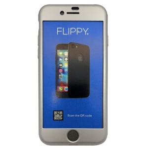 Husa de protectie Flippy Premium Full Cover 360 pentru Apple iPhone 7 Argintiu cu Folie sticla inclusa - Img 2