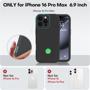 Husa de Protectie Matte TPU, Flippy, pentru Apple iPhone 16 Pro Max, Protectie Camera, Antisoc, Antizgariere, Antialunecare, Acoperire Completa, Negru - Img 5