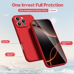 Husa de Protectie Matte TPU, Flippy, pentru Apple iPhone 16 Pro, Protectie Camera, Antisoc, Antizgariere, Antialunecare, Acoperire Completa, Rosu - Img 3