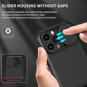 Husa Defender cu Stand pentru iPhone 11 Pro, Negru, Suport reglabil, Antisoc, Protectie glisanta pentru camera, Flippy - Img 5