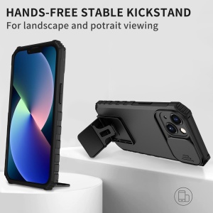Husa Defender cu Stand pentru Samsung Galaxy S22 Plus, Negru, Suport reglabil, Antisoc, Protectie glisanta pentru camera, Flippy - Img 3
