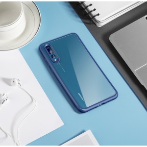 Husa Huawei P20 Transparent cu Margini Albastre - Img 2