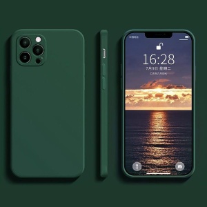 Husa pentru Apple iPhone 14 Flippy, Liquid Silicone, cu Microfibra pe interior, Protectie Antisoc, Dark Green, Verde inchis - Img 2