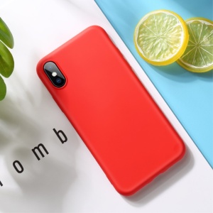 Husa protectie compatibila cu Apple iPhone X/XS Liquid Silicone Case Rosu - Img 7
