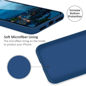 Husa protectie compatibila cu Apple iPhone XS Liquid Silicone Case Albastru inchis - Img 5
