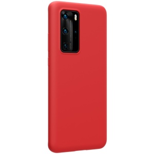 Husa protectie compatibila cu Huawei P40 Pro Liquid Silicone Case Rosu - Img 3