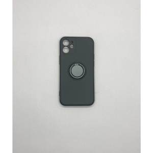 Husa protectie Flippy compatibila cu Apple iPhone 12 Mini Liquid Silicone Ring cu suport rotativ Negru - Img 7