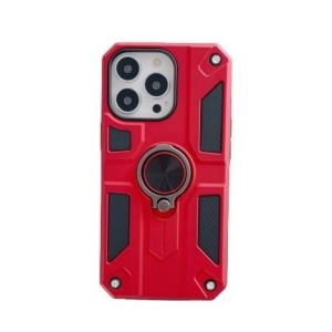 Husa protectie Flippy compatibila cu Apple iPhone 13 Defender Model 5 cu suport prindere inel,Rosu - Img 1