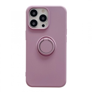 Husa protectie Flippy compatibila cu Apple iPhone 13 Liquid Silicone Ring cu suport rotativ Mov - Img 1