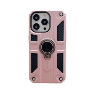 Husa protectie Flippy compatibila cu Apple iPhone 13 Pro Max Defender Model 5 cu suport prindere inel,Roz Auriu - Img 1