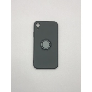 Husa protectie Flippy compatibila cu Apple iPhone XR Liquid Silicone Ring cu suport rotativ Negru - Img 3