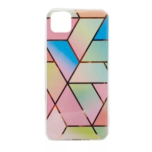 Husa protectie Flippy compatibila cu Samsung Galaxy A12 Soft IMD TPU Marble Geometric Roz - Img 3