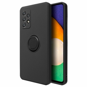 Husa protectie Flippy compatibila cu Samsung Galaxy A32 5G Liquid Silicone Ring cu suport rotativ Negru - Img 1